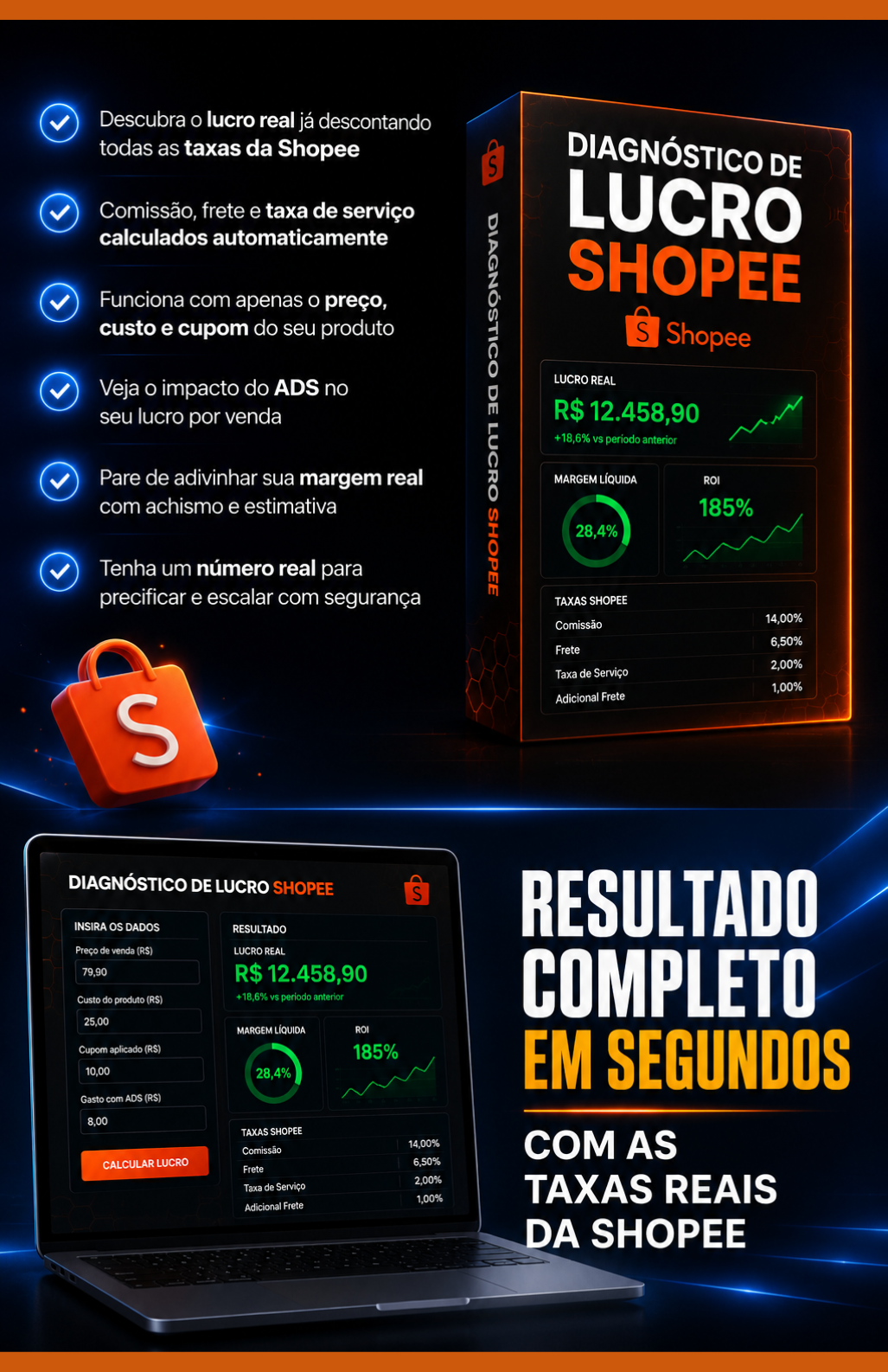 diagnóstico shopee,calculadora de lucro shopee,calculadora shopee,lucro shopee,margem de lucro shopee,precificação shopee,preço de venda shopee,como calcular l (